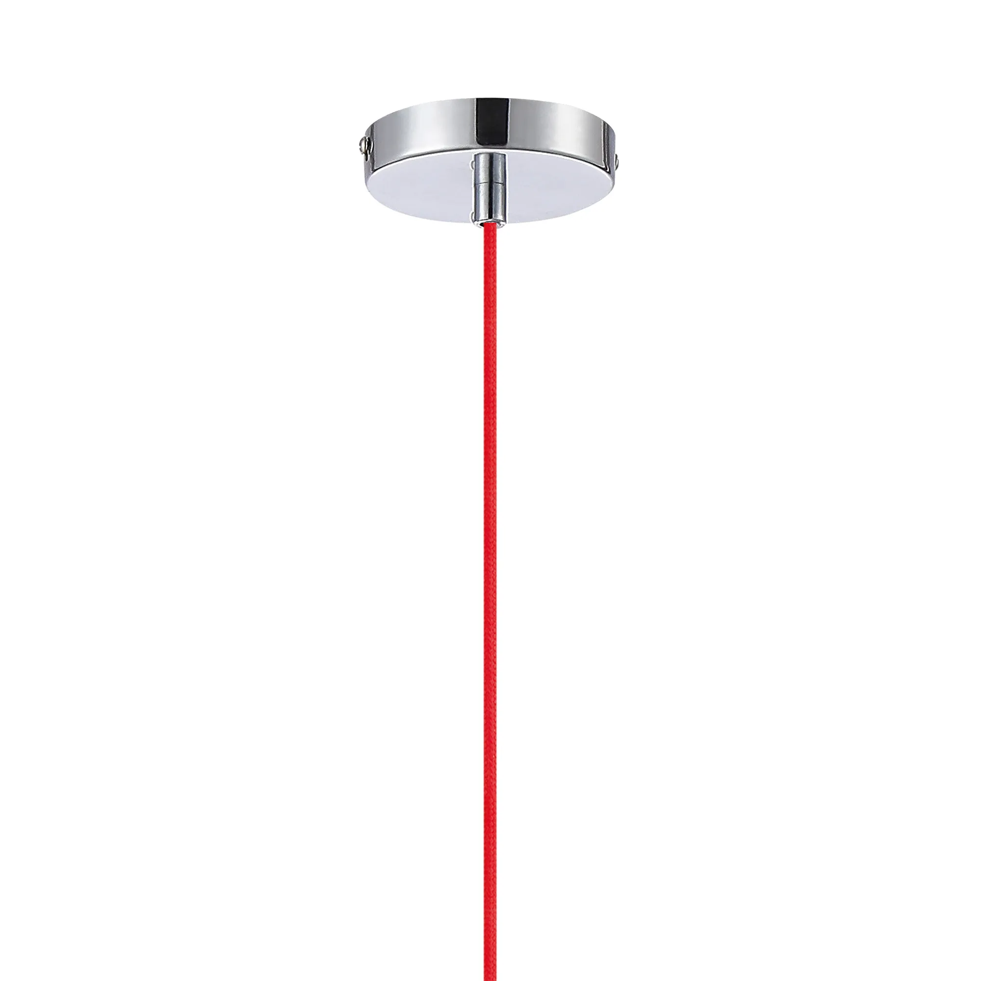 Cawdor Single Pendant, 1 Light E27, Polished Chrome/Red/Opal Hexagonal Glass DK1135  Deco Cawdor